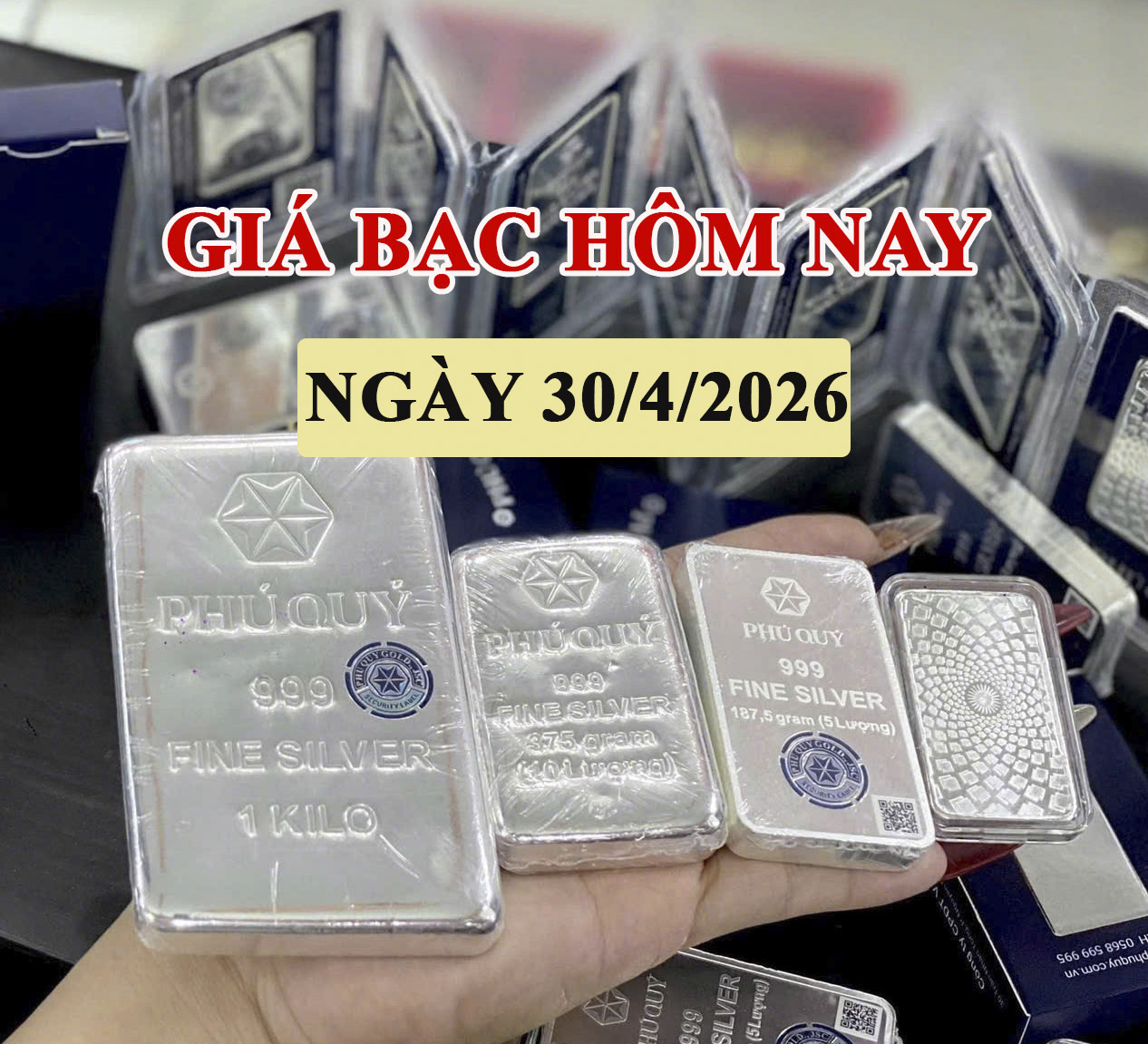 Giá bạc hôm nay 30/4: Trong nước ổn định, thế giới giảm sâu trước áp lực lãi suất