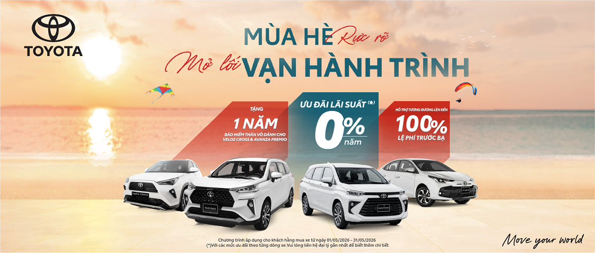 Toyota Việt Nam dành nhiều chương trình ưu đãi cho khách hàng mua xe trong tháng 5/2026