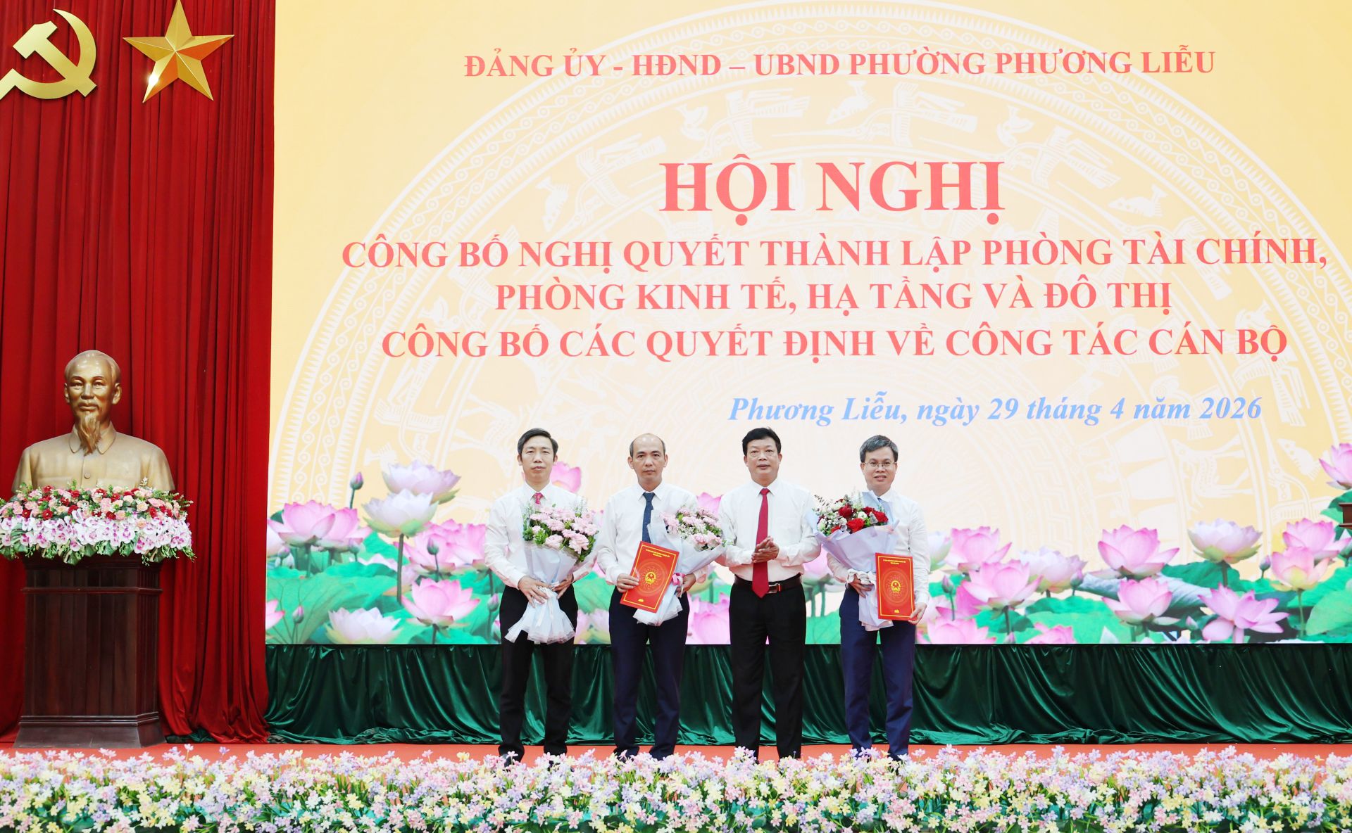 Bắc Ninh: Phường Phương Liễu Công bố Nghị quyết thành lập Phòng Tài chính, Phòng Kinh tế, Hạ tầng và Đô thị và công tác cán bộ