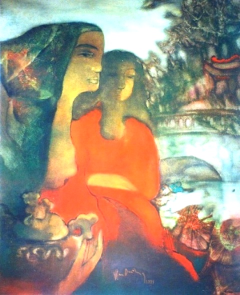 Phố Xu&acirc;n ( sơn dầu )