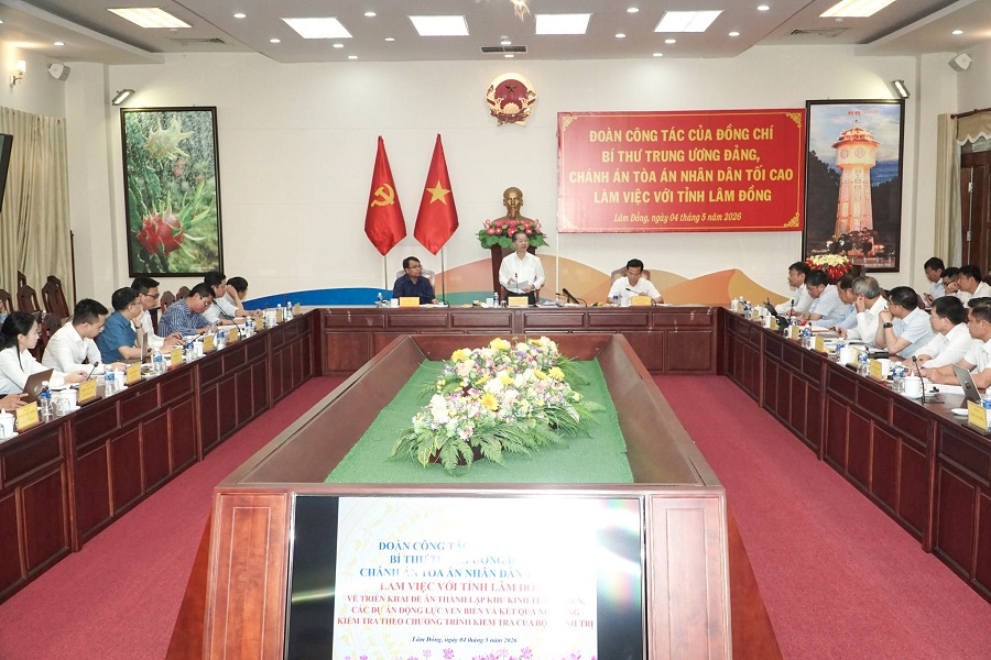Đoàn công tác Trung ương làm việc với Lâm Đồng về triển khai khu kinh tế ven biển phía Nam