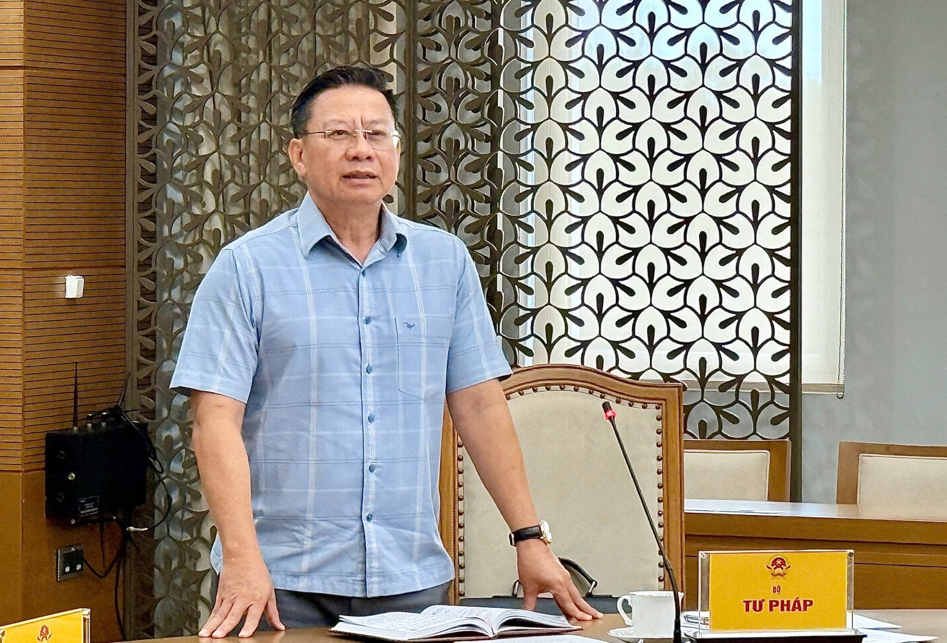 Thứ trưởng Bộ Tư ph&aacute;p Nguyễn Thanh Ngọc ph&aacute;t biểu