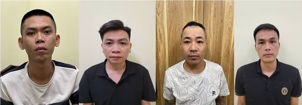 04 bị can (từ tr&aacute;i sang phải): Ho&agrave;ng Tuấn Anh, Nguyễn Văn Điểm, Nguyễn Thanh T&ugrave;ng, Nguyễn Kh&aacute;nh Linh