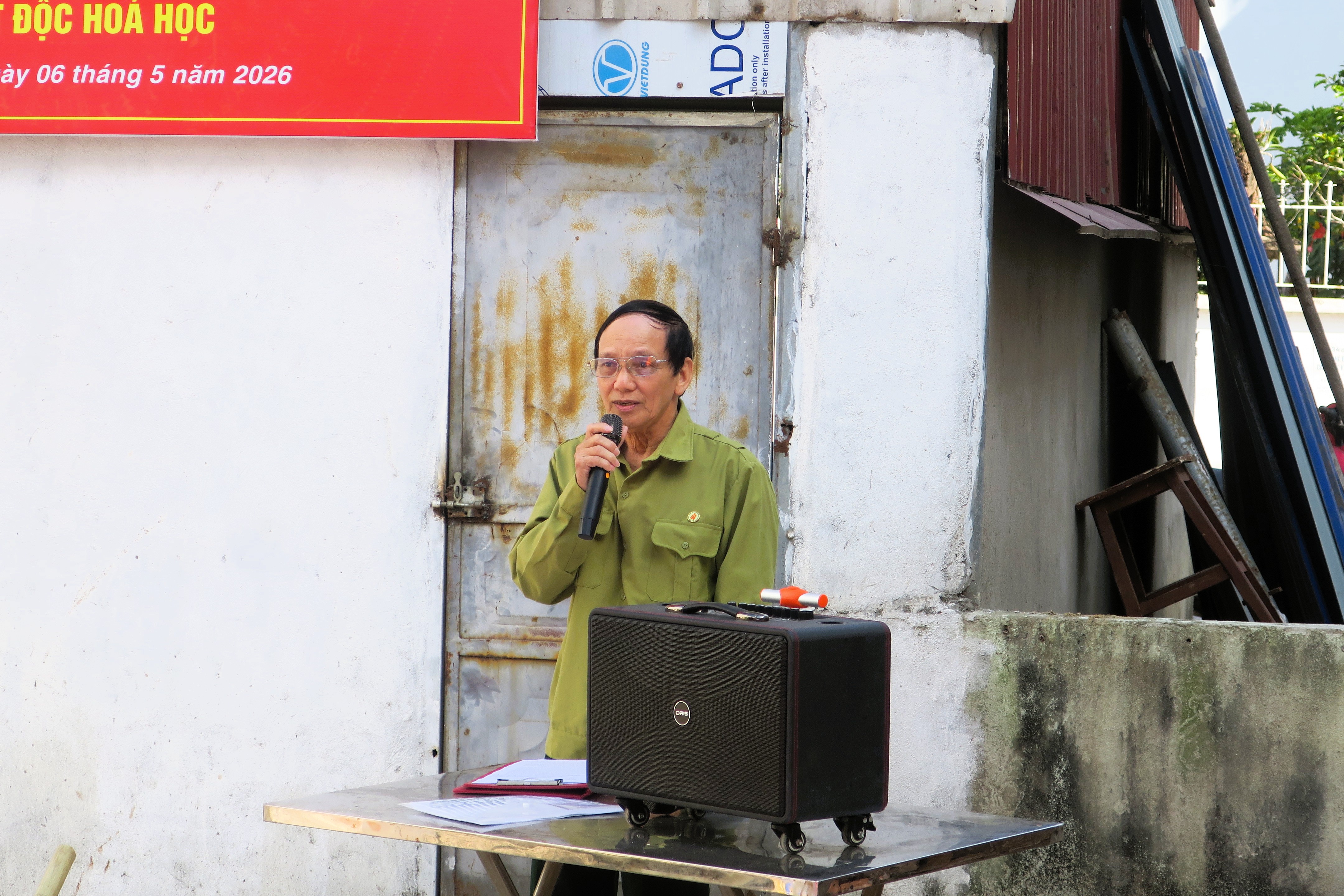 &Ocirc;ng Quản Xu&acirc;n Đương, Chủ tịch Hội Nạn nh&acirc;n chất độc da cam/dioxin phường ph&aacute;t biểu.