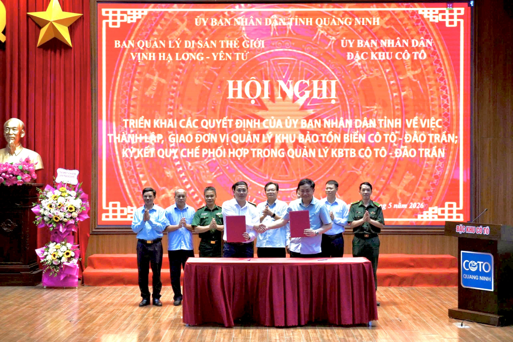 Hai bên ký kết quy chế phối hợp quản lý Khu bảo tồn biển Cô Tô - Đảo Trần Hai bên ký kết quy chế phối hợp quản lý Khu bảo tồn biển Cô Tô - Đảo Trần
