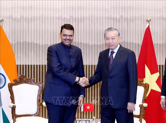 Tổng Bí thư, Chủ tịch nước Tô Lâm tiếp Thủ hiến bang Maharashtra Devendra Fadnavis