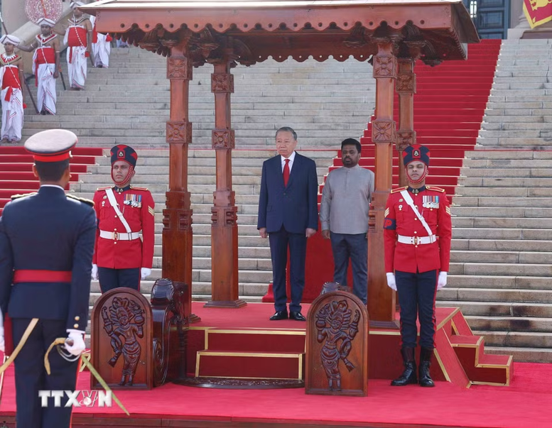 Lễ đ&oacute;n Tổng B&iacute; thư, Chủ tịch nước T&ocirc; L&acirc;m thăm cấp Nh&agrave; nước Sri Lanka - Ảnh: TTXVN