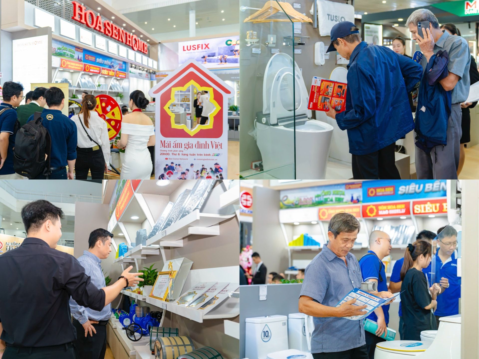 Đ&ocirc;ng đảo kh&aacute;ch h&agrave;ng tham quan, trực tiếp trải nghiệm v&agrave; lựa chọn vật liệu x&acirc;y dựng v&agrave; nội thất tại Gian h&agrave;ng Hoa Sen Home
