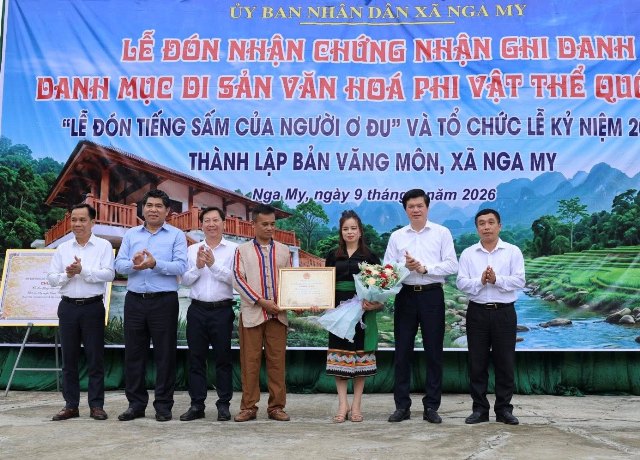 Nghệ An: Trao chứng nhận Di sản quốc gia cho “Lễ đón tiếng sấm” của người Ơ Đu