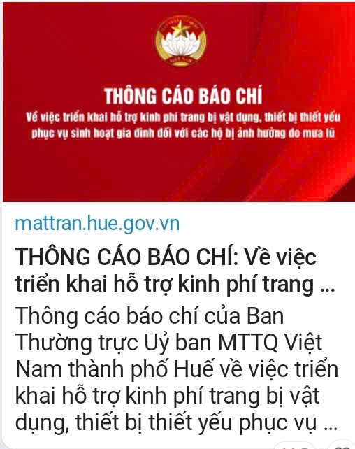 TCBC của UBNTTQ Việt Nam TP Huế