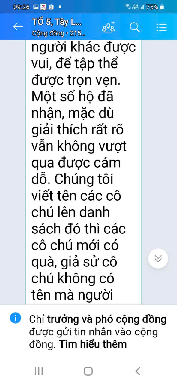 Một tổ d&acirc;n phố ở T&acirc;y Lộc kể c&ocirc;ng: Ch&uacute;ng t&ocirc;i viết t&ecirc;n c&aacute;c c&ocirc; ch&uacute; th&igrave; mới c&oacute; qu&agrave;...
