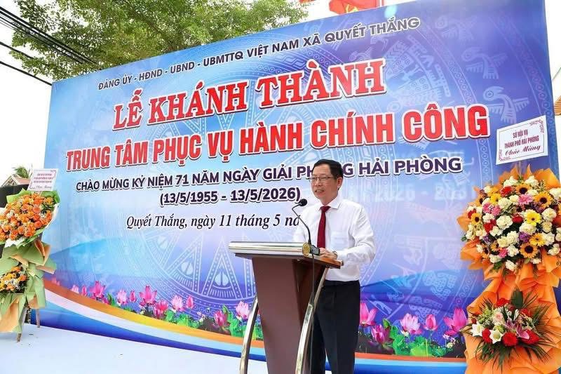 Ph&oacute; Chủ tịch UBND th&agrave;nh phố Vũ Tiến Phụng ph&aacute;t biểu chỉ đạo tại lễ kh&aacute;nh th&agrave;nh.