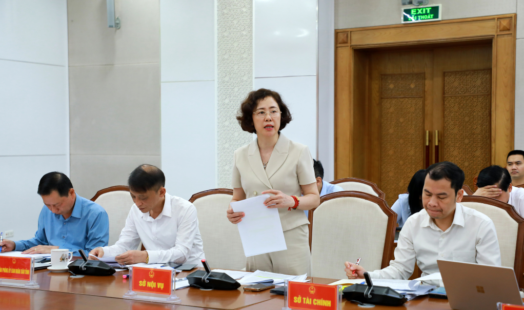 Đại diện l&atilde;nh đạo c&aacute;c sở, ng&agrave;nh ph&aacute;t biểu &yacute; kiến tại hội nghị