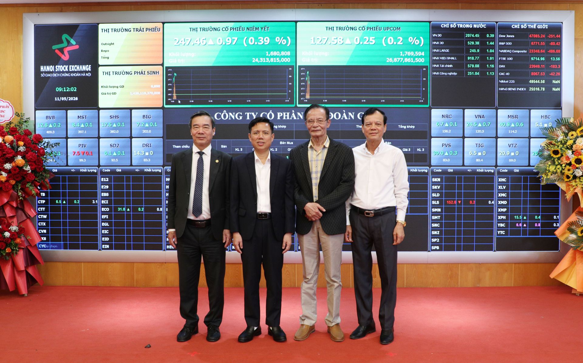 Lãnh đạo cùng đại diện khách mời chúc mừng Công ty Cổ phần Tập đoàn GDC chính thức niêm yết trên sàn UPCoM