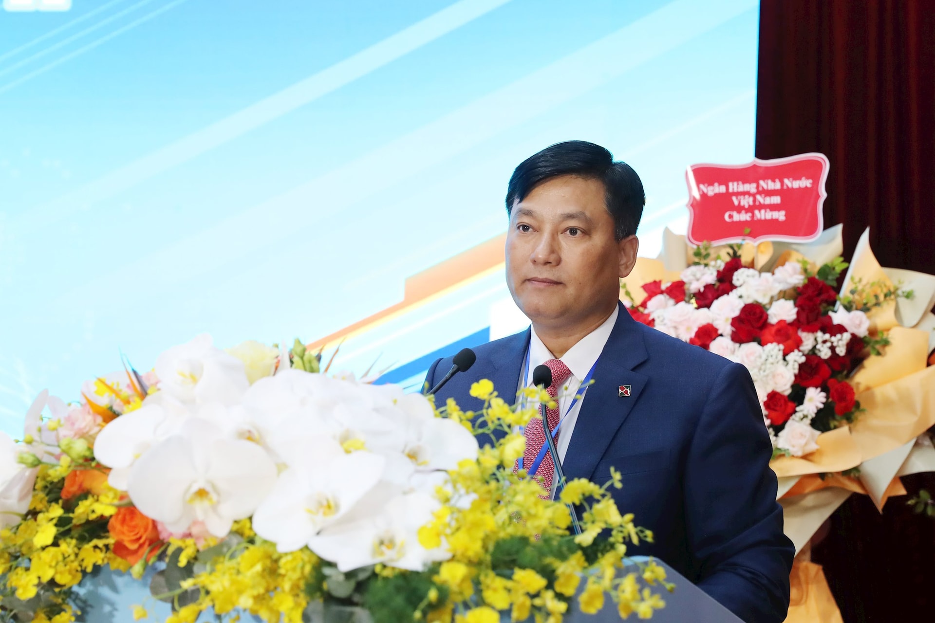 &Ocirc;ng Phạm To&agrave;n Vượng, Chủ tịch Hội đồng Hiệp hội Ng&acirc;n h&agrave;ng Việt Nam, nhiệm kỳ VII ph&aacute;t biểu khai mạc hội nghị