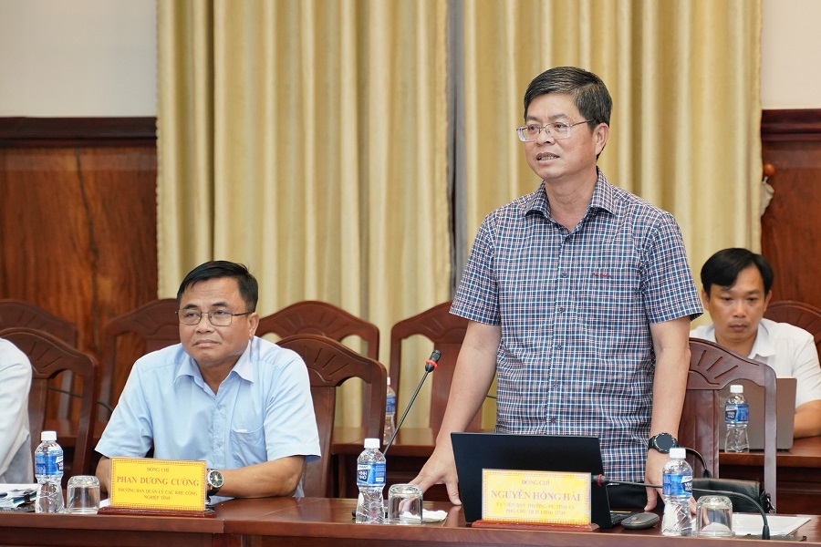 Ph&oacute; Chủ tịch UBND tỉnh Nguyễn Hồng Hải ph&aacute;t biểu tại buổi l&agrave;m việc