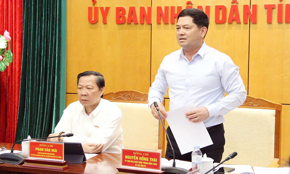 Bí thư Tỉnh ủy Bắc Ninh Nguyễn Hồng Thái phát biểu tại buổi khảo sát. Bí thư Tỉnh ủy Bắc Ninh Nguyễn Hồng Thái phát biểu tại buổi khảo sát.