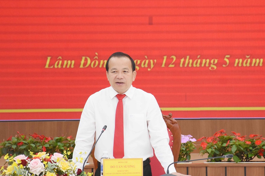 TUV, Ch&aacute;nh Văn ph&ograve;ng UBND tỉnh Đỗ Tấn Sương ph&aacute;t biểu tại hội nghị