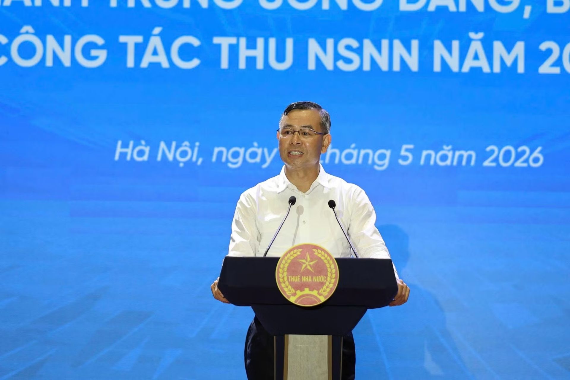 Đồng ch&iacute; Ng&ocirc; Văn Tuấn, Ủy vi&ecirc;n Ban chấp h&agrave;nh Trung ương Đảng, B&iacute; thư Đảng ủy, Bộ trưởng Bộ T&agrave;i ch&iacute;nh ph&aacute;t biểu tại hội nghị. (Ảnh: Vietnam+)
