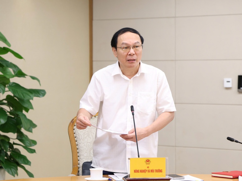 Thứ trưởng Bộ NN&MT Lê Công Thành báo cáo - Ảnh: VGP/Gia Huy Thứ trưởng Bộ NN&MT Lê Công Thành báo cáo - Ảnh: VGP/Gia Huy