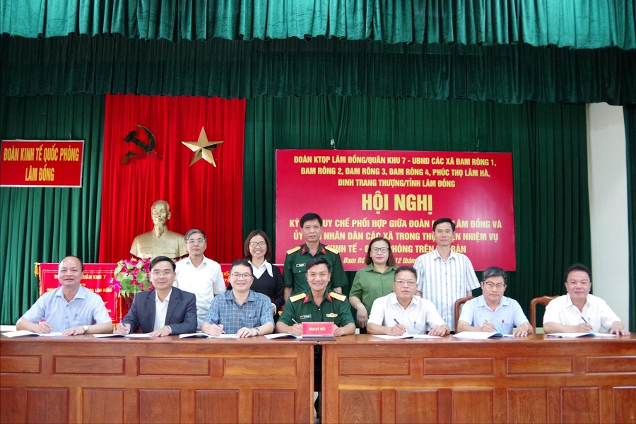 Đoàn KTQP Lâm Đồng và các xã phía Bắc tỉnh tăng cường phối hợp phát triển kinh tế gắn với giữ vững quốc phòng, an ninh