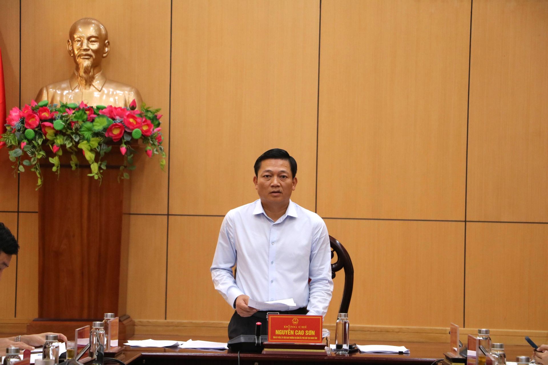 Phó Chủ tịch UBND tỉnh Ninh Bình Nguyễn Cao Sơn phát biểu Phó Chủ tịch UBND tỉnh Ninh Bình Nguyễn Cao Sơn phát biểu