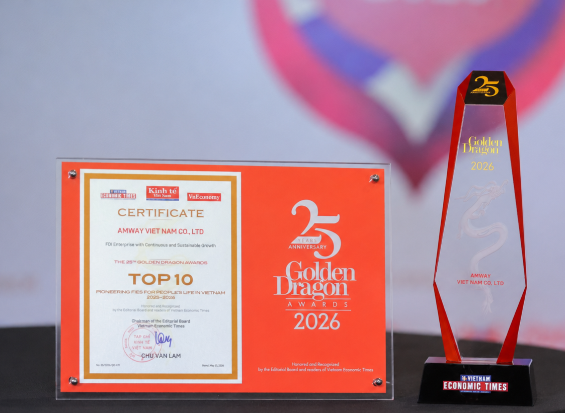 Amway Việt Nam vinh dự lần thứ 10 nhận giải thưởng Rồng V&agrave;ng (Golden Dragon Awards &ndash; GDA)