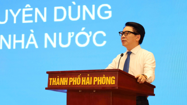 Gi&aacute;m đốc Sở Khoa học v&agrave; C&ocirc;ng nghệ Nguyễn Cao Thắng ph&aacute;t biểu tại Hội nghị.