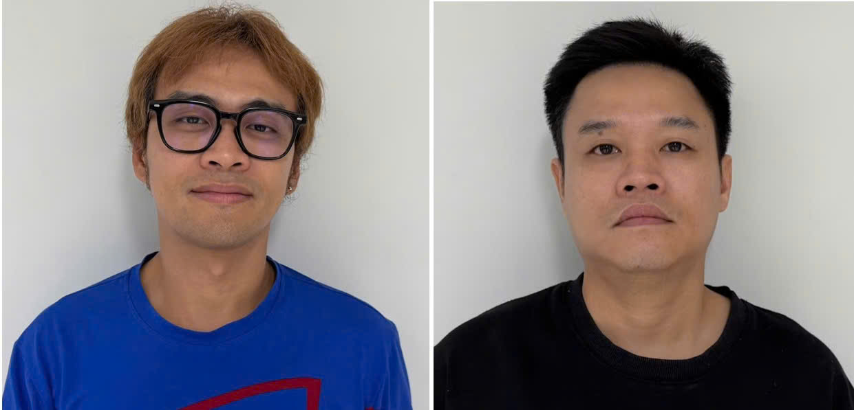 Bị can V&otilde; Ho&agrave;ng Việt v&agrave; Nguyễn Trung Trường Huy.