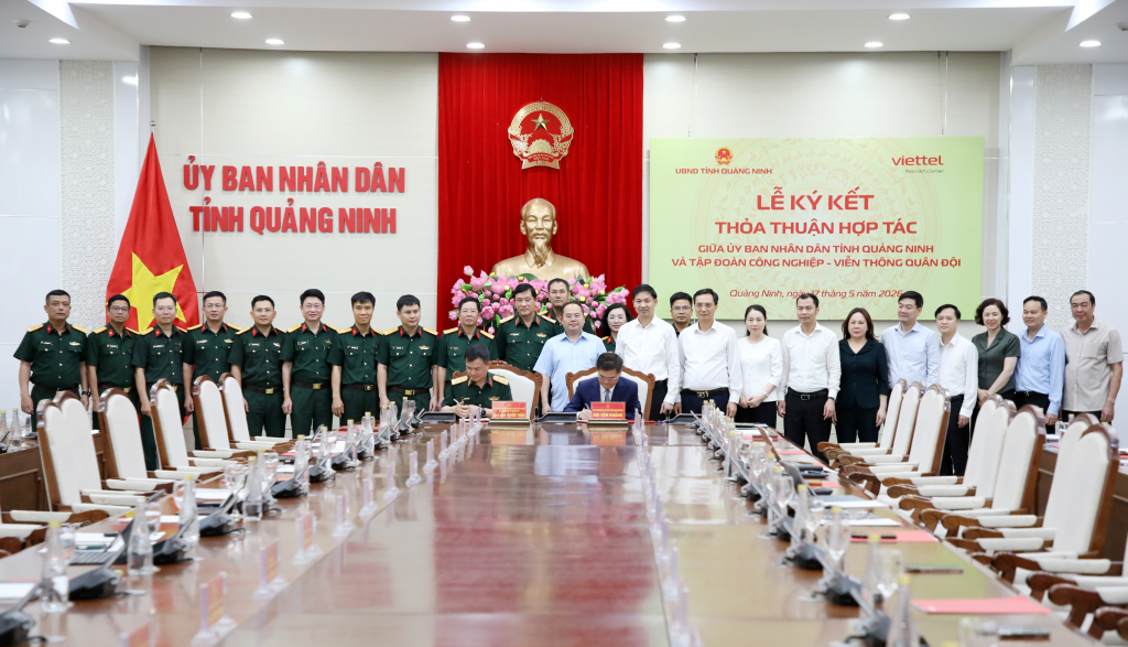 UBND tỉnh Quảng Ninh v&agrave; Tập đo&agrave;n Viettel k&yacute; kết thỏa thuận hợp t&aacute;c về chuyển đổi số giai đoạn 2026-2030