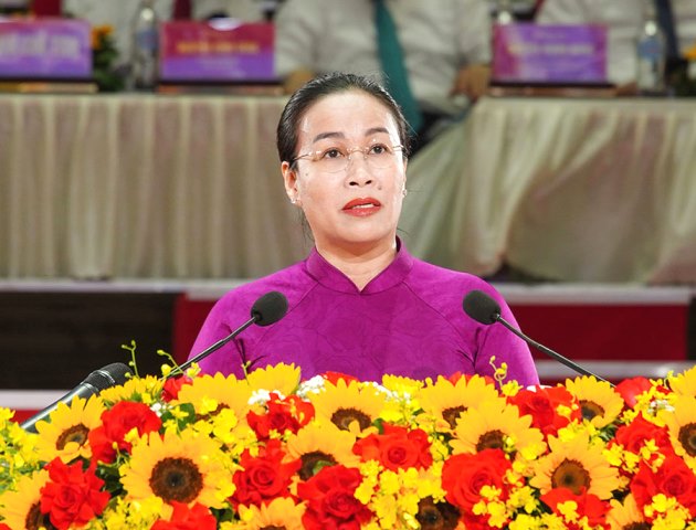 B&agrave; Nguyễn Thị Anh Thi - Ph&oacute; Chủ tịch UBND TP. Đ&agrave; Nẵng ph&aacute;t biểu tại buổi lễ. Ảnh: UBND TP. Đ&agrave; Nẵng