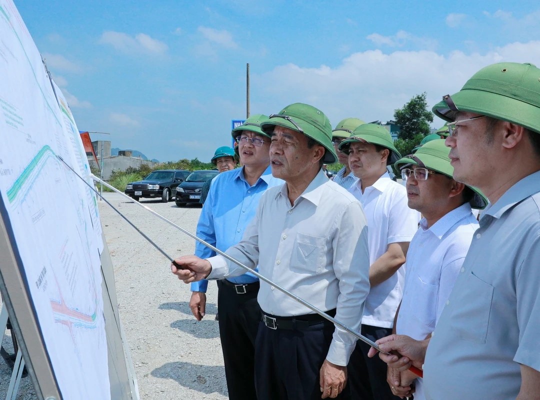 Bí thư Tỉnh ủy Thanh Hóa kiểm tra tiến độ dự án giao thông trọng điểm kết nối với Cảng hàng không Thọ Xuân