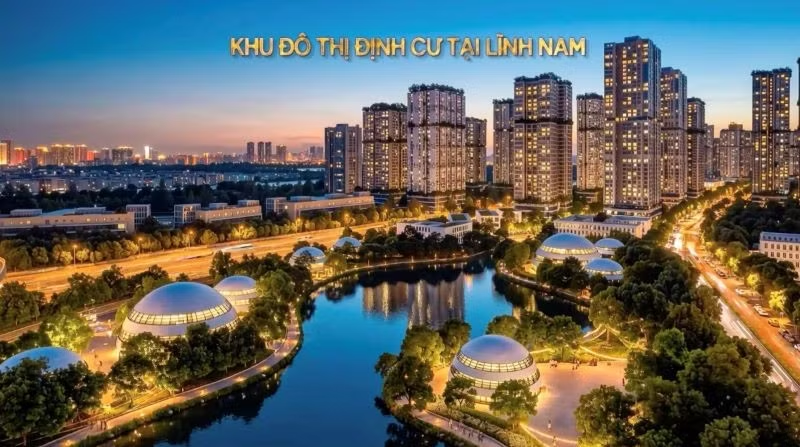 Phối cảnh khu đô thị định cư tại Lĩnh Nam. Phối cảnh khu đô thị định cư tại Lĩnh Nam.