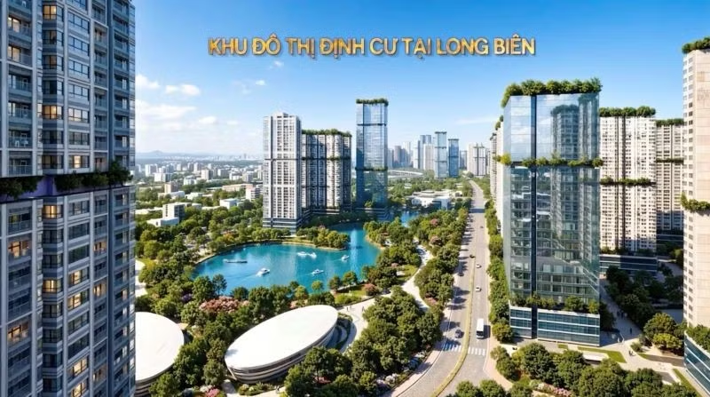Phối cảnh khu đô thị định cư tại Long Biên. Phối cảnh khu đô thị định cư tại Long Biên.