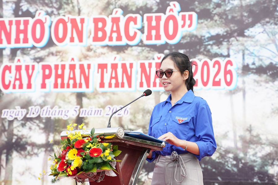 Đại diện thanh niên tỉnh Lâm Đồng phát biểu tại lễ phát động Đại diện thanh niên tỉnh Lâm Đồng phát biểu tại lễ phát động