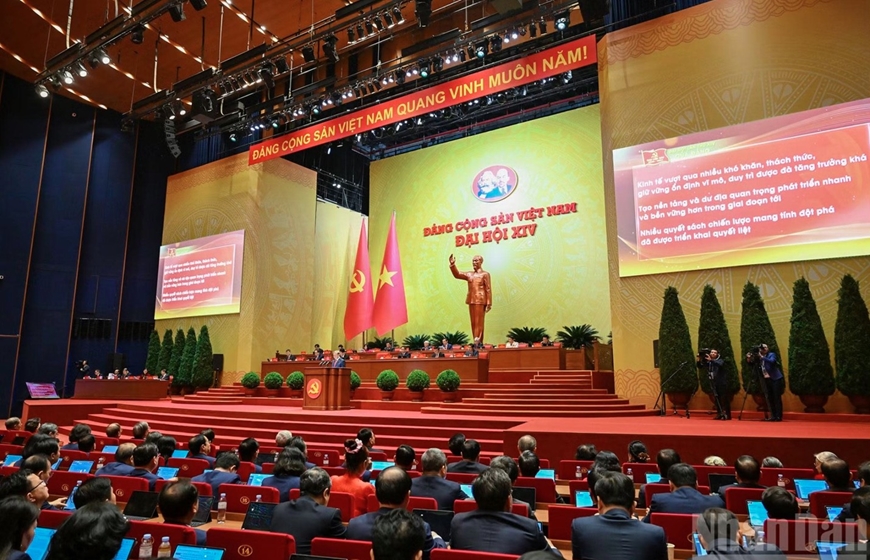 Quang cảnh phiên khai mạc Đại hội đại biểu toàn quốc lần thứ XIV Đảng Cộng sản Việt Nam. Ảnh: nhandan.vn Quang cảnh phiên khai mạc Đại hội đại biểu toàn quốc lần thứ XIV Đảng Cộng sản Việt Nam. Ảnh: nhandan.vn
