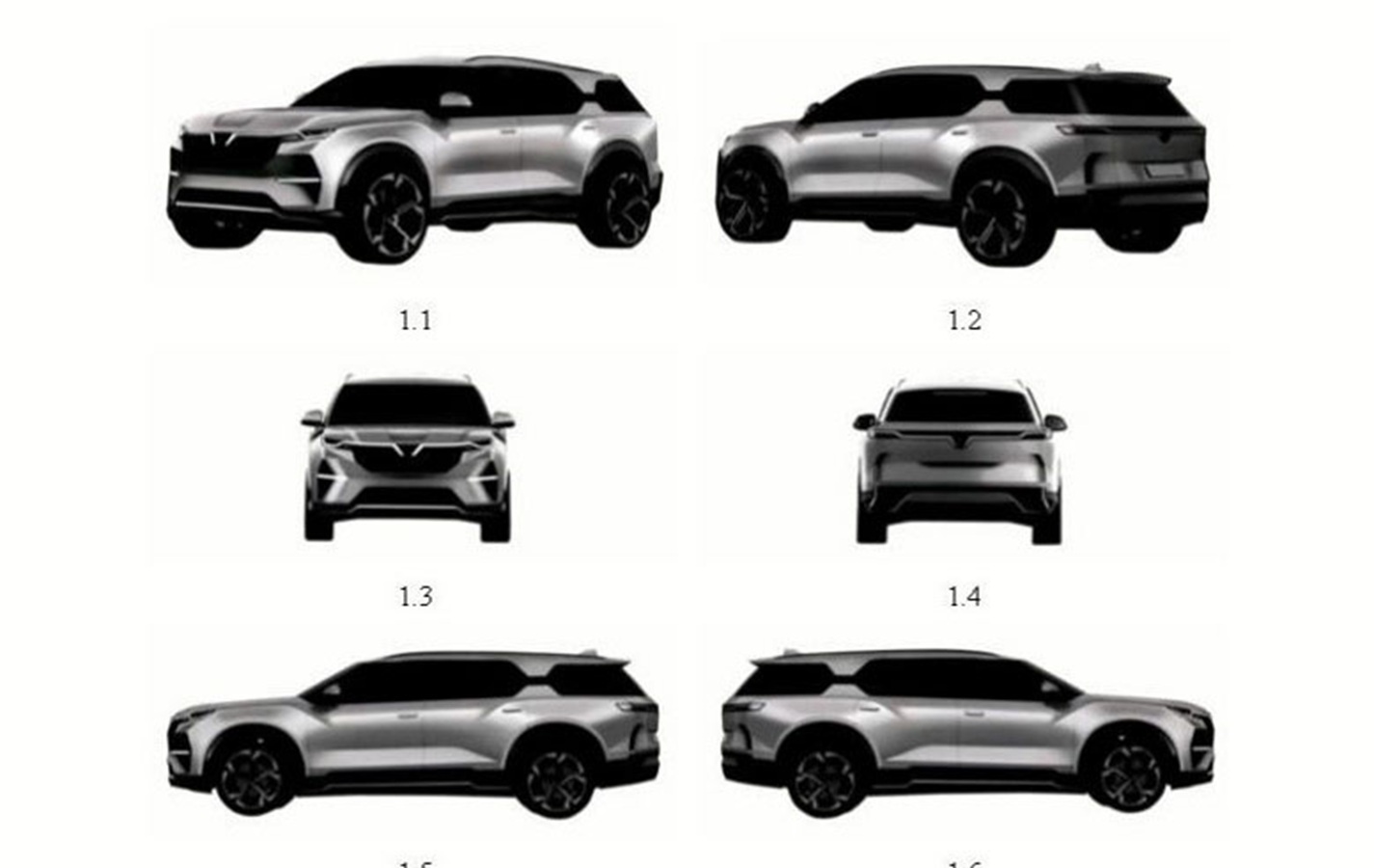 VinFast đăng ký bản quyền ba thiết kế SUV cỡ lớn lạ mắt do tác giả dòng xe VF 7 chấp bút