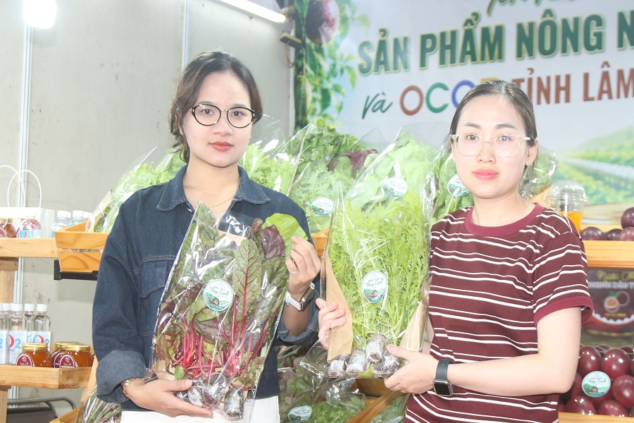 Nhiều sản vật, n&ocirc;ng sản địa phương được mang giới thiệu tại hội chợ t&ocirc;n vinh sản phẩm OCOP.