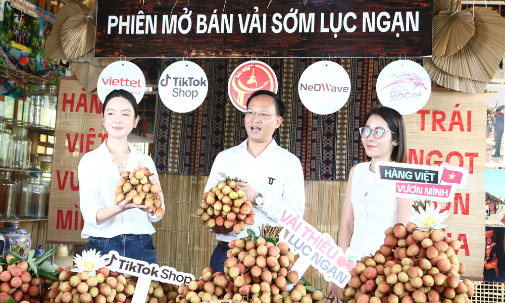 Phó Chủ tịch UBND tỉnh Bắc Ninh Phạm Văn Thịnh livestream bán vải thiều