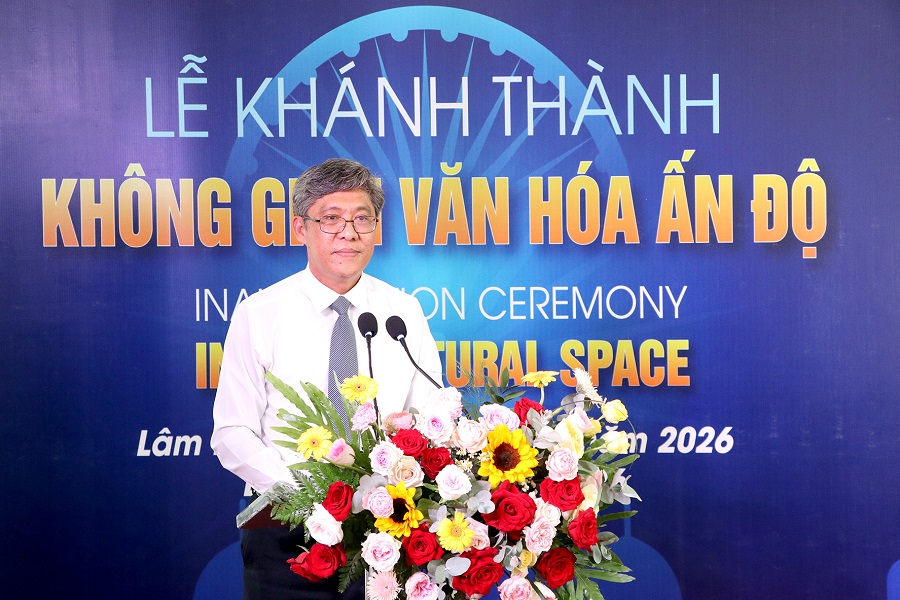 Tỉnh ủy vi&ecirc;n, Ph&oacute; Chủ tịch UBND tỉnh Nguyễn Minh ph&aacute;t biểu ch&agrave;o mừng tại lễ kh&aacute;nh th&agrave;nh