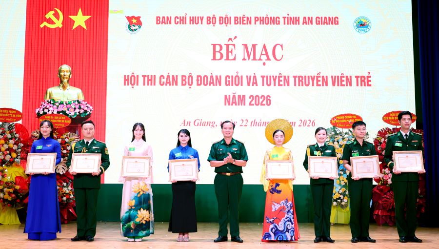 Bế mạc Hội thi cán bộ Đoàn giỏi và tuyên truyền viên trẻ năm 2026 trong Bộ đội Biên phòng tỉnh An Giang