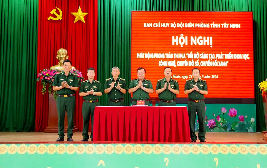 Bộ đội Biên phòng tỉnh Tây Ninh phát động Phong trào thi đua “Đổi mới sáng tạo, phát triển khoa học, công nghệ, chuyển đổi số, chuyển đổi xanh”