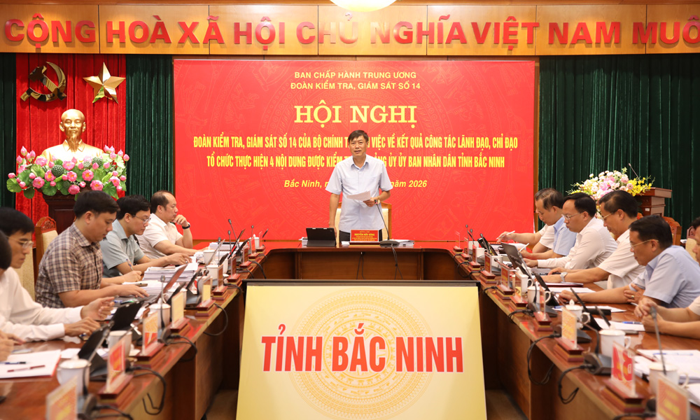 Đoàn kiểm tra của Bộ Chính trị làm việc với Đảng ủy UBND tỉnh Bắc Ninh