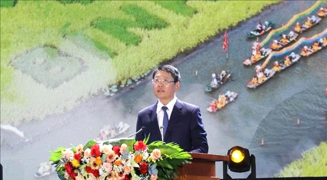 Ph&oacute; Chủ tịch Thường trực UBND tỉnh Ninh B&igrave;nh Trần Song T&ugrave;ng ph&aacute;t biểu