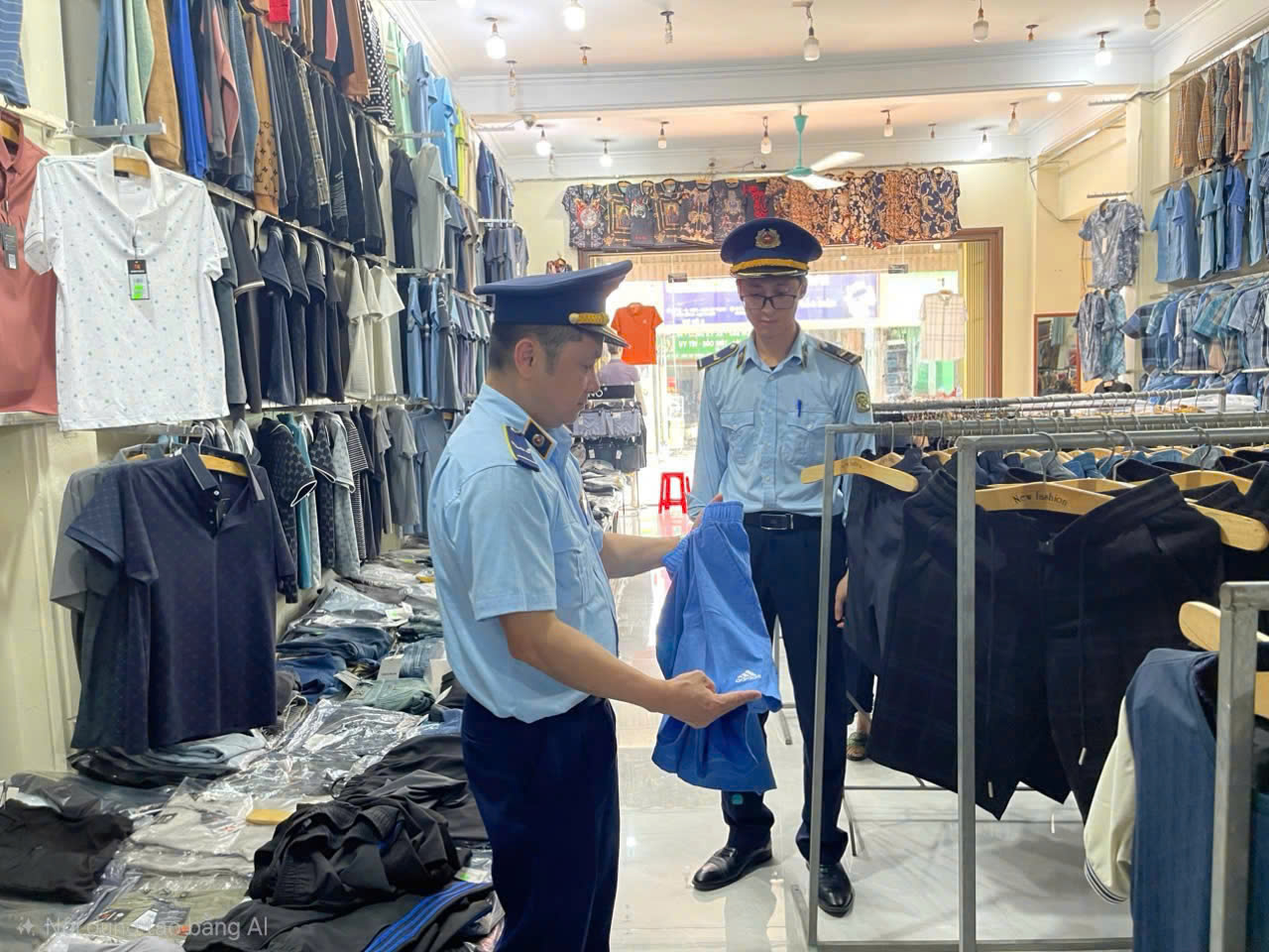Lực lượng thuộc Đội QLTT số 4 kiểm tra h&agrave;ng h&oacute;a tại cơ sở kinh doanh tr&ecirc;n địa b&agrave;n