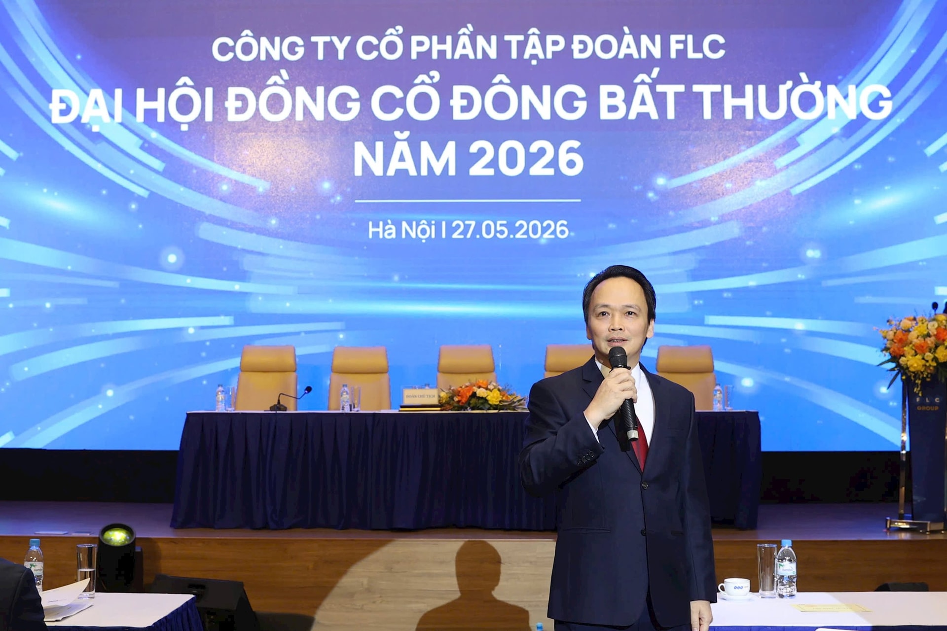&Ocirc;ng Trịnh Văn Quyết &ndash; cựu Chủ tịch HĐQT FLC xuất hiện tại Đại hội cổ đ&ocirc;ng