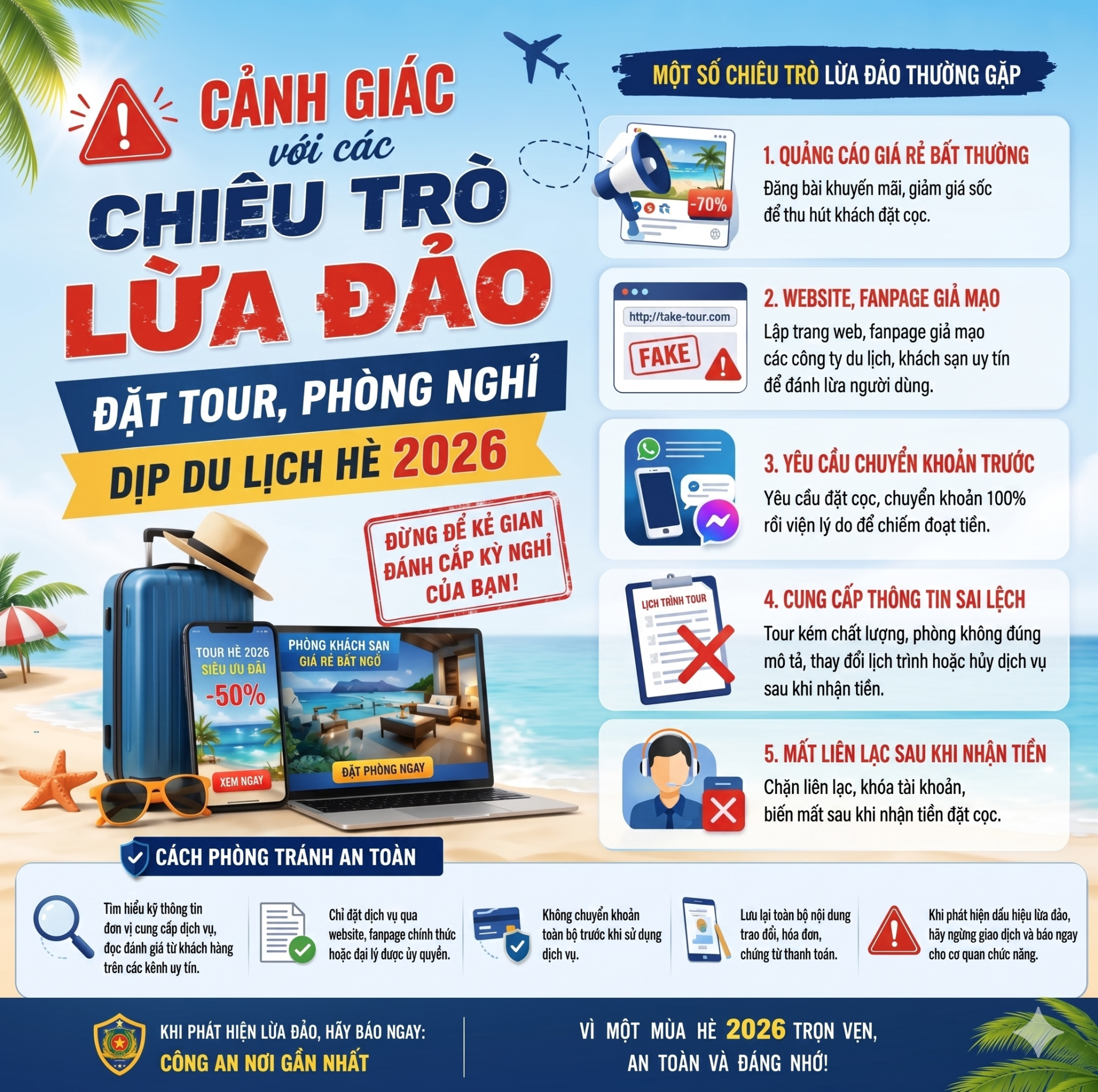 Công an TP. HCM cảnh báo bẫy tour hè, visa “bao đậu” 100%