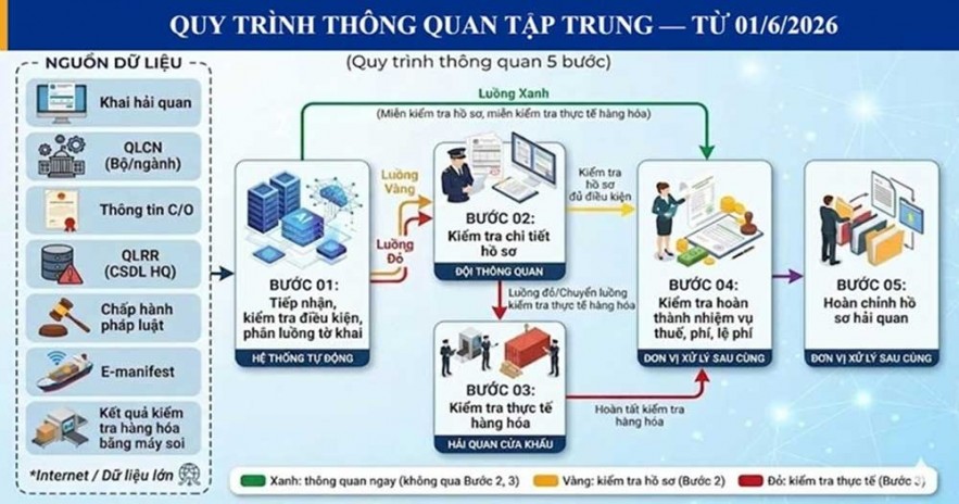 Quy tr&igrave;nh th&ocirc;ng quan tập trung từ ng&agrave;y 1/6/2026. Ảnh: CHQ