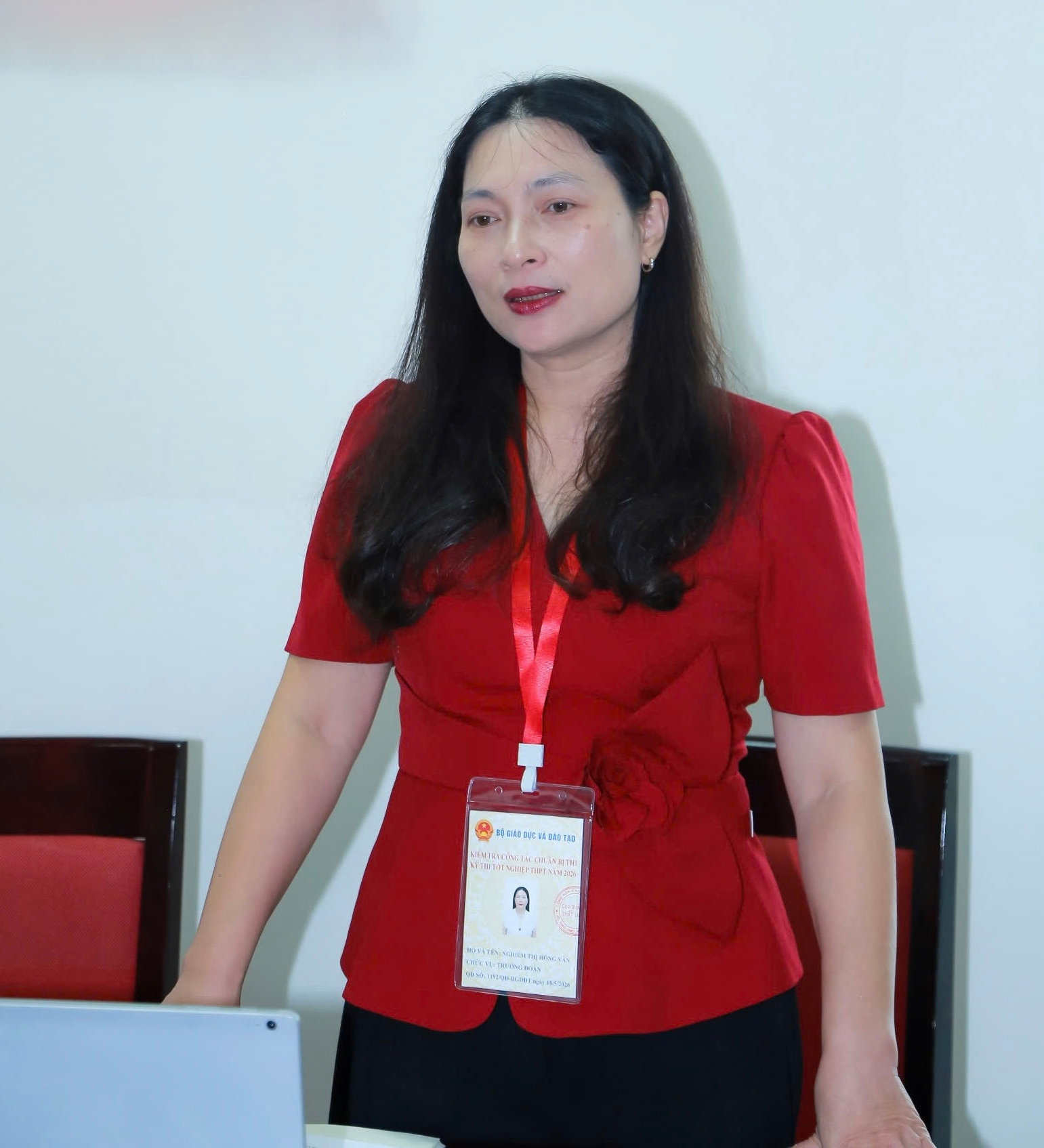 B&agrave; Nghi&ecirc;m Thị Hồng V&acirc;n, Ph&oacute; Vụ trưởng Vụ Ph&aacute;p chế, Bộ Gi&aacute;o dục v&agrave; Đ&agrave;o tạo ph&aacute;t biểu.