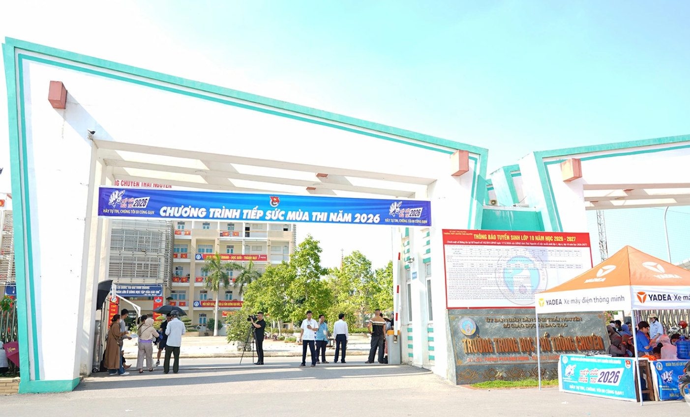 Hội đồng thi Trường THPT Chuy&ecirc;n Th&aacute;i Nguy&ecirc;n. Ảnh: BTN